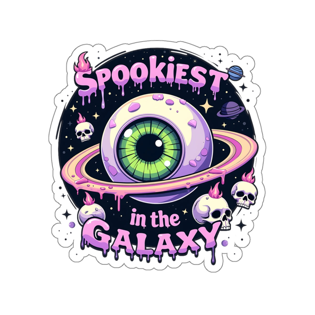 Spookiest in the Galaxy, Eyeball Planet - Kiss-Cut Sticker