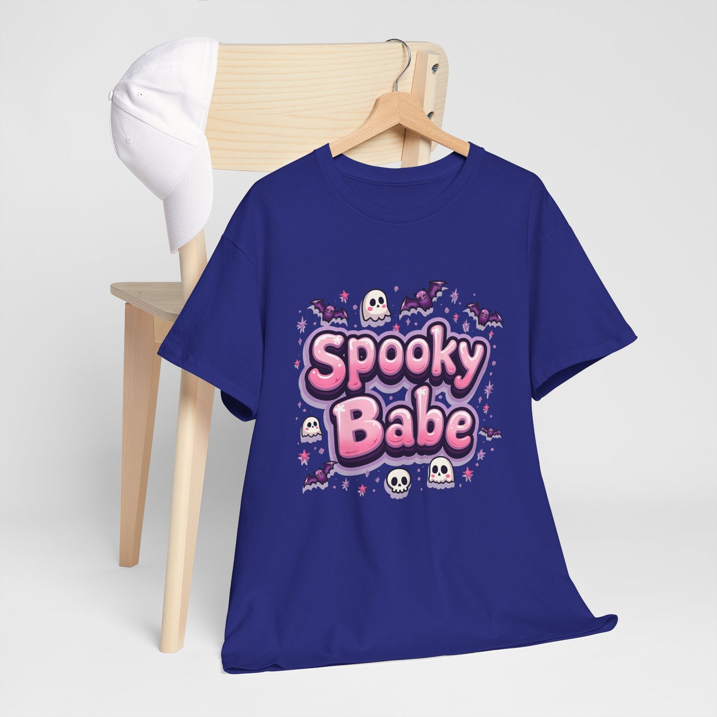 Spooky Babe Bats and Ghosts Design - Unisex Heavy Cotton Tee