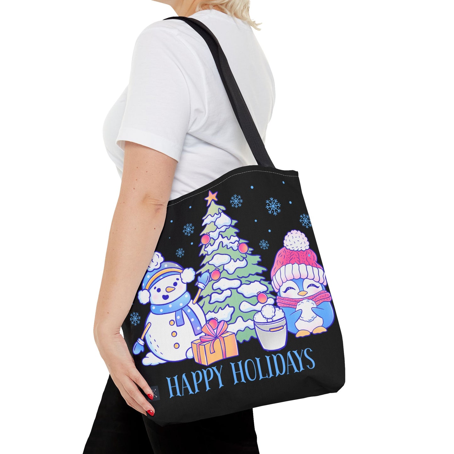 Happy Holidays Christmas Buddies - (black) Tote Bag