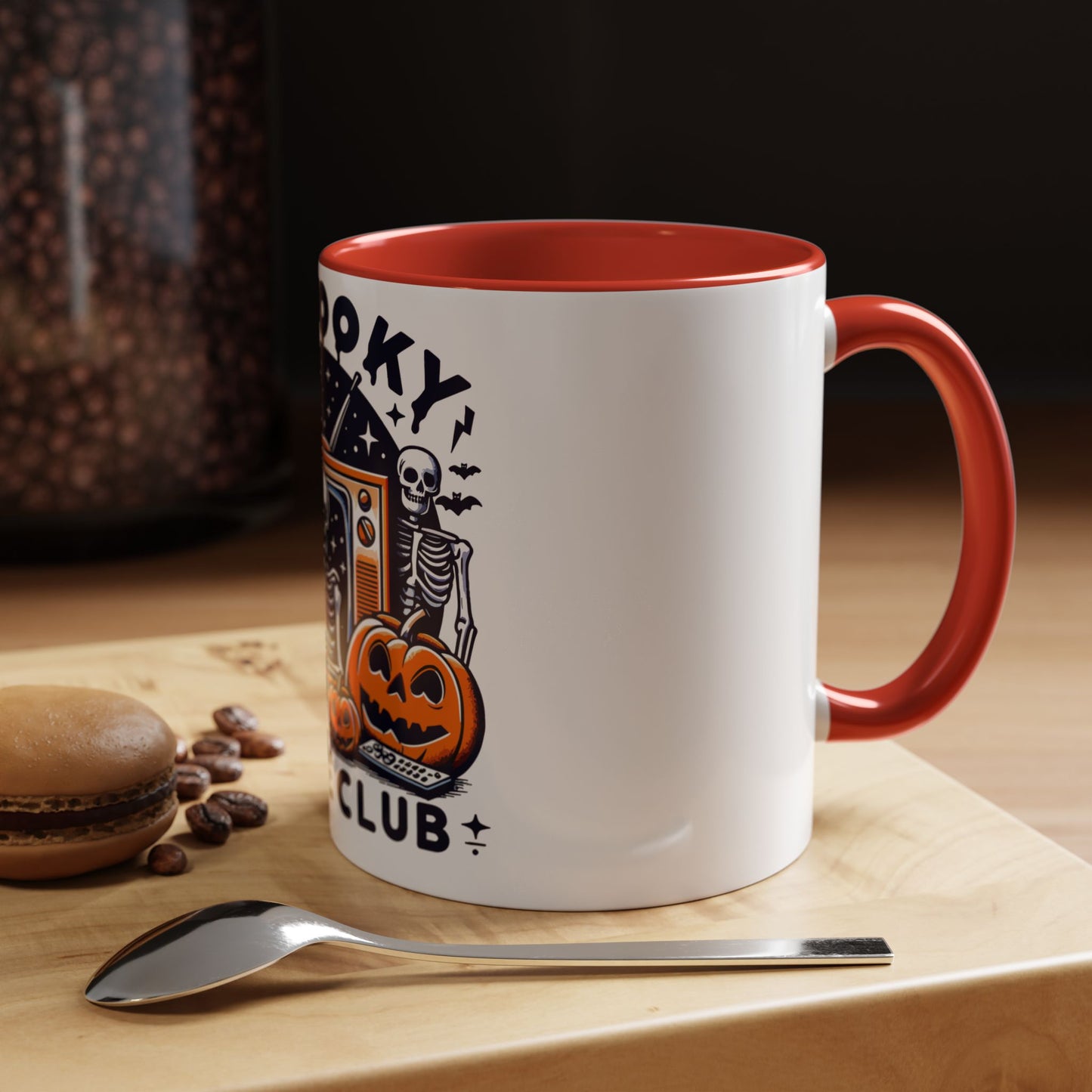 Spooky Movie Club Skeletons - Color Accent Coffee Mug