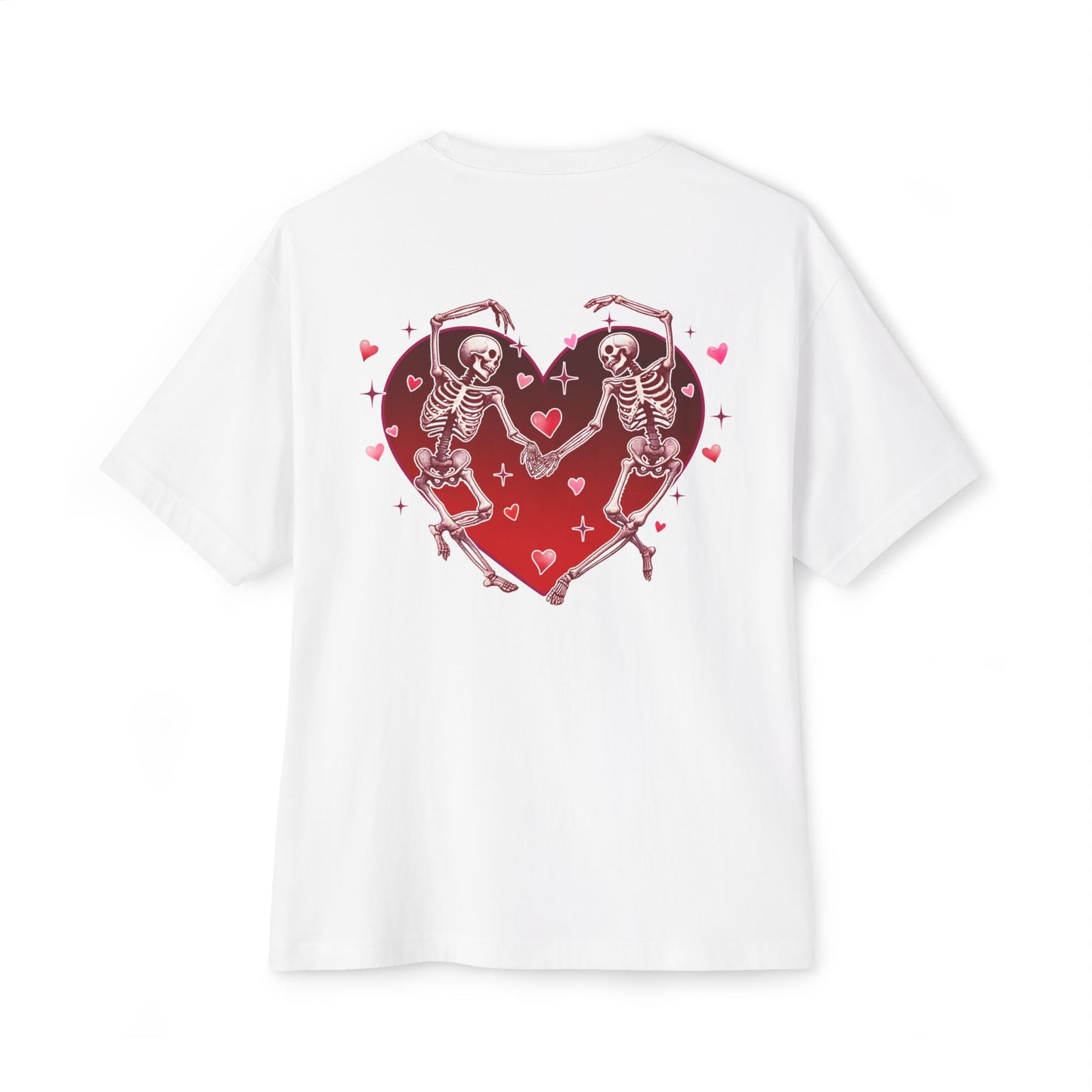 Skeleton Heart Lovers - Unisex Oversized Boxy T-shirt