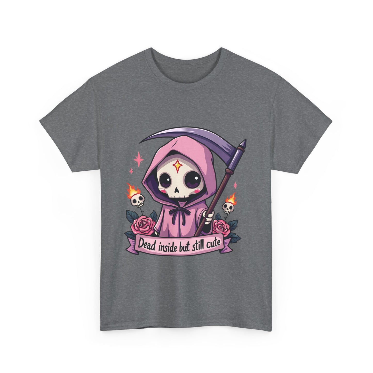 Dead Inside But Still Cute, Little Grim Design - Unisex Heavy Cotton Tee