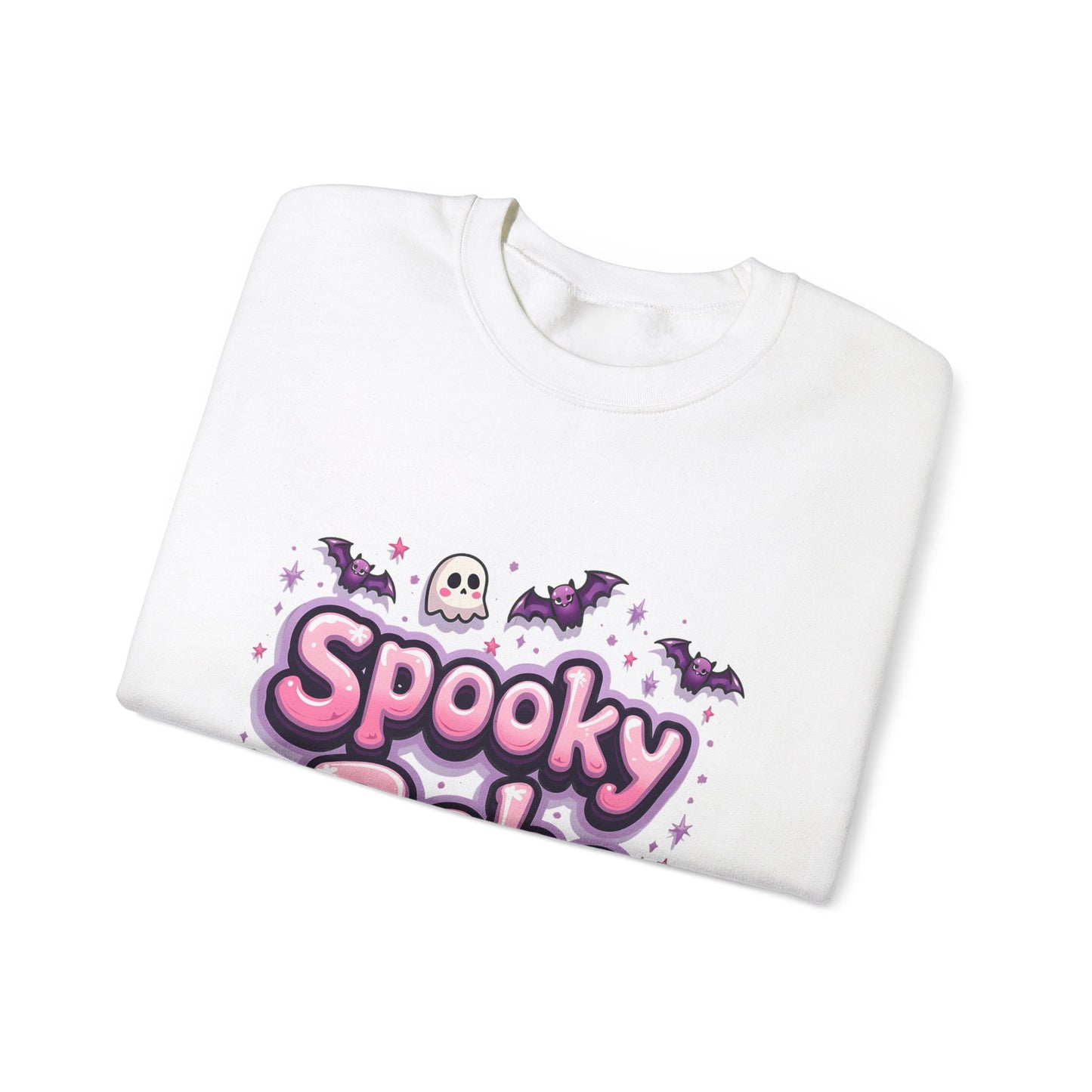 Spooky Babe Bats and Ghosts Design - Unisex Heavy Blend Sweatshirt