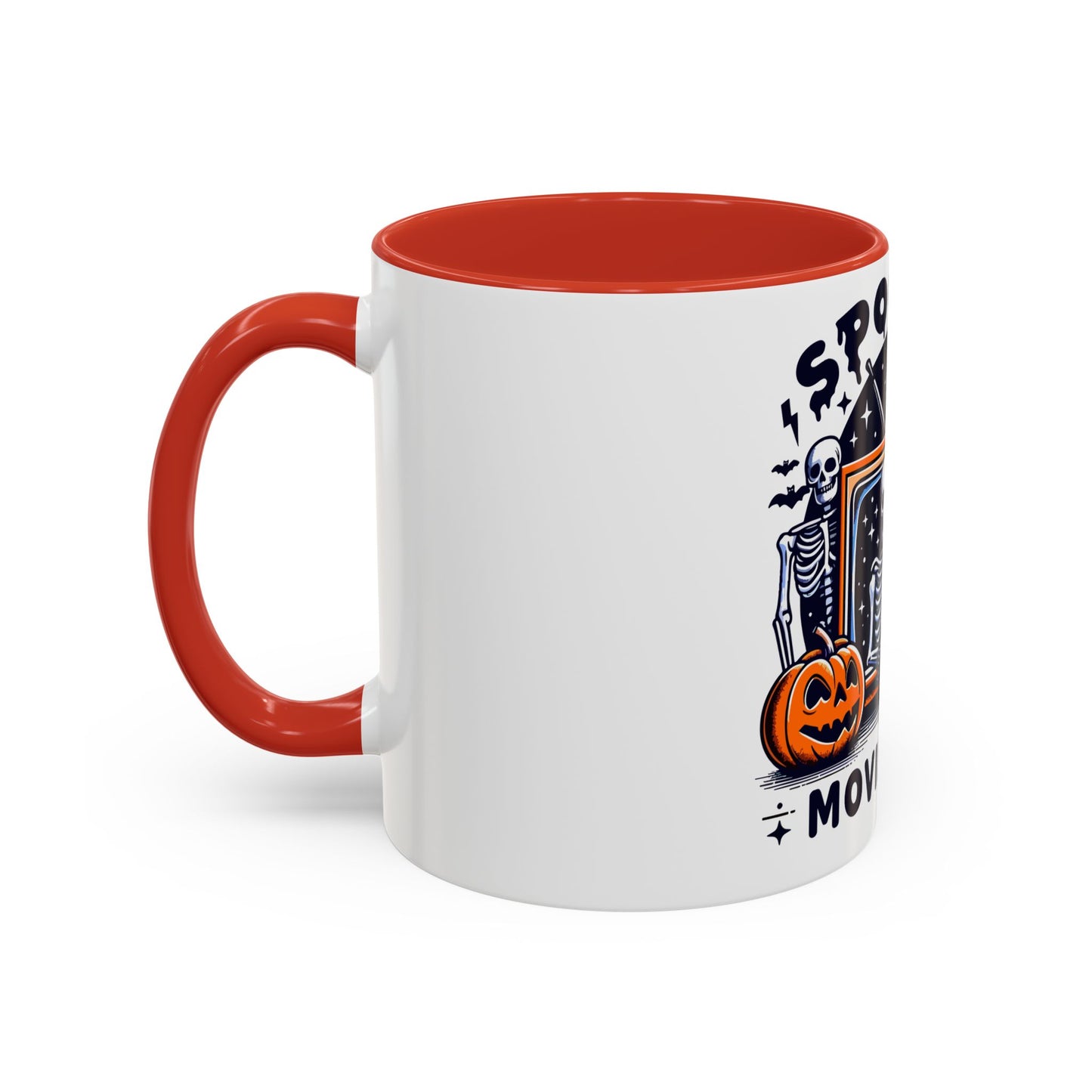 Spooky Movie Club Skeletons - Color Accent Coffee Mug