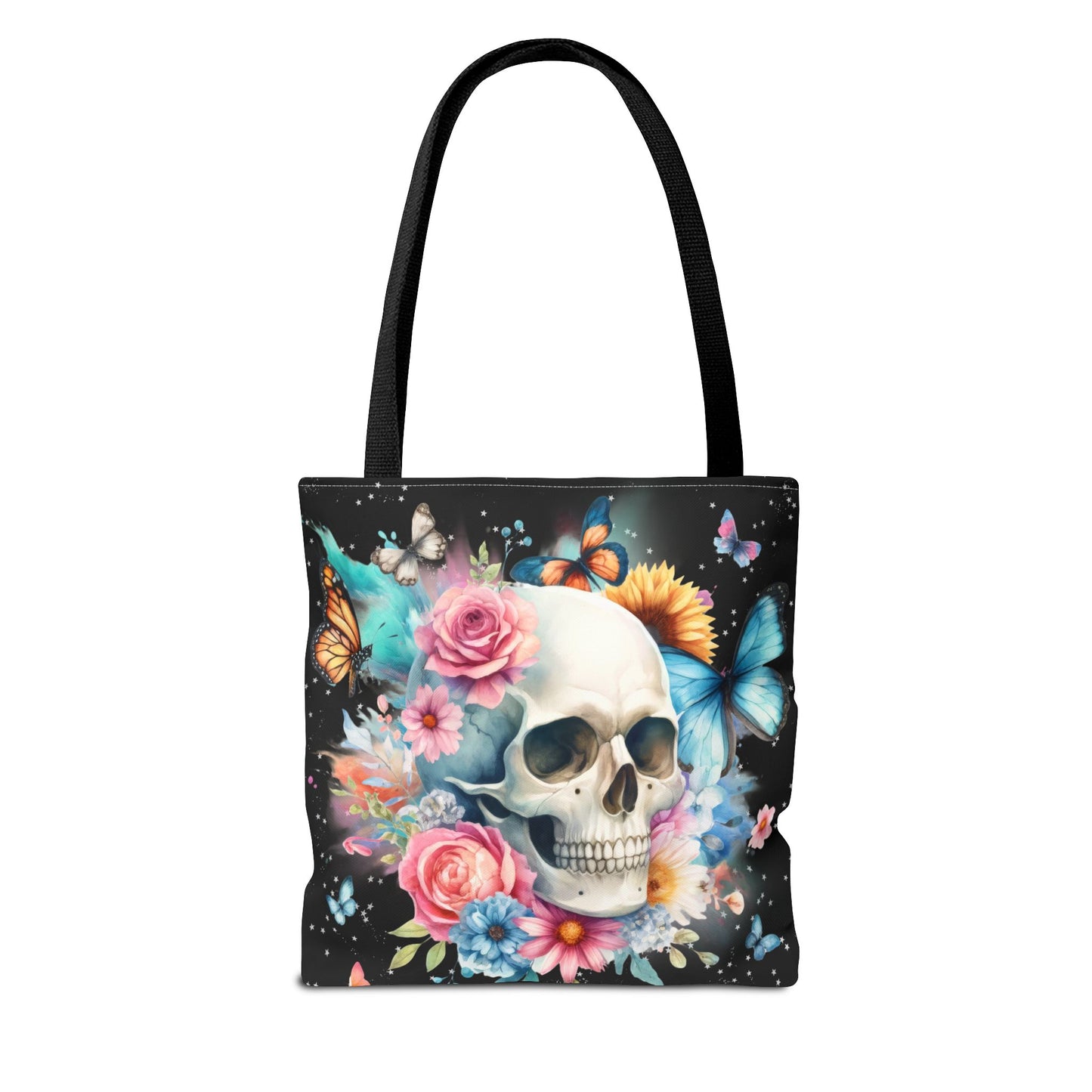 Watercolor Skull and Butterflies - Tote Bag (AOP)