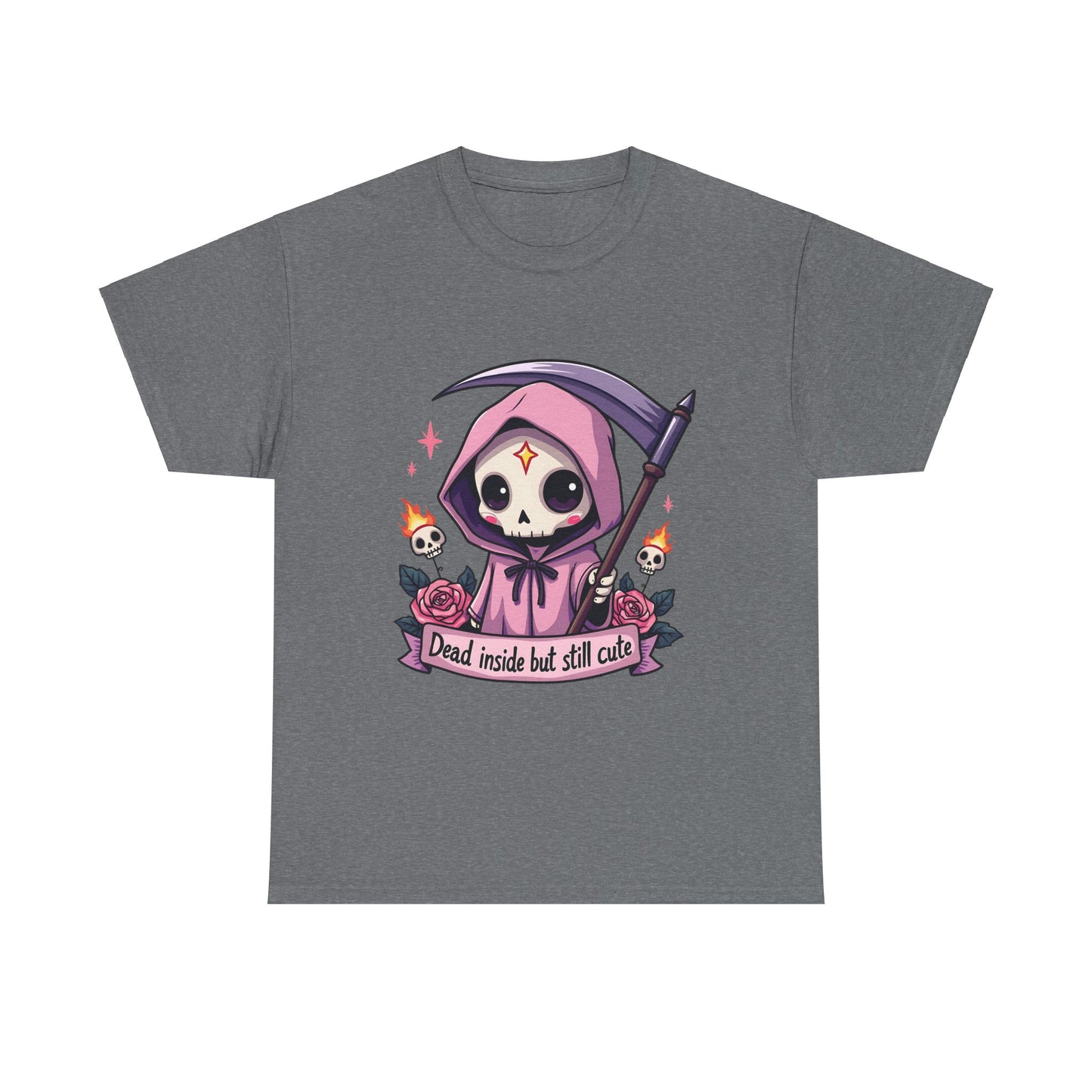 Dead Inside But Still Cute, Little Grim Design - Unisex Heavy Cotton Tee