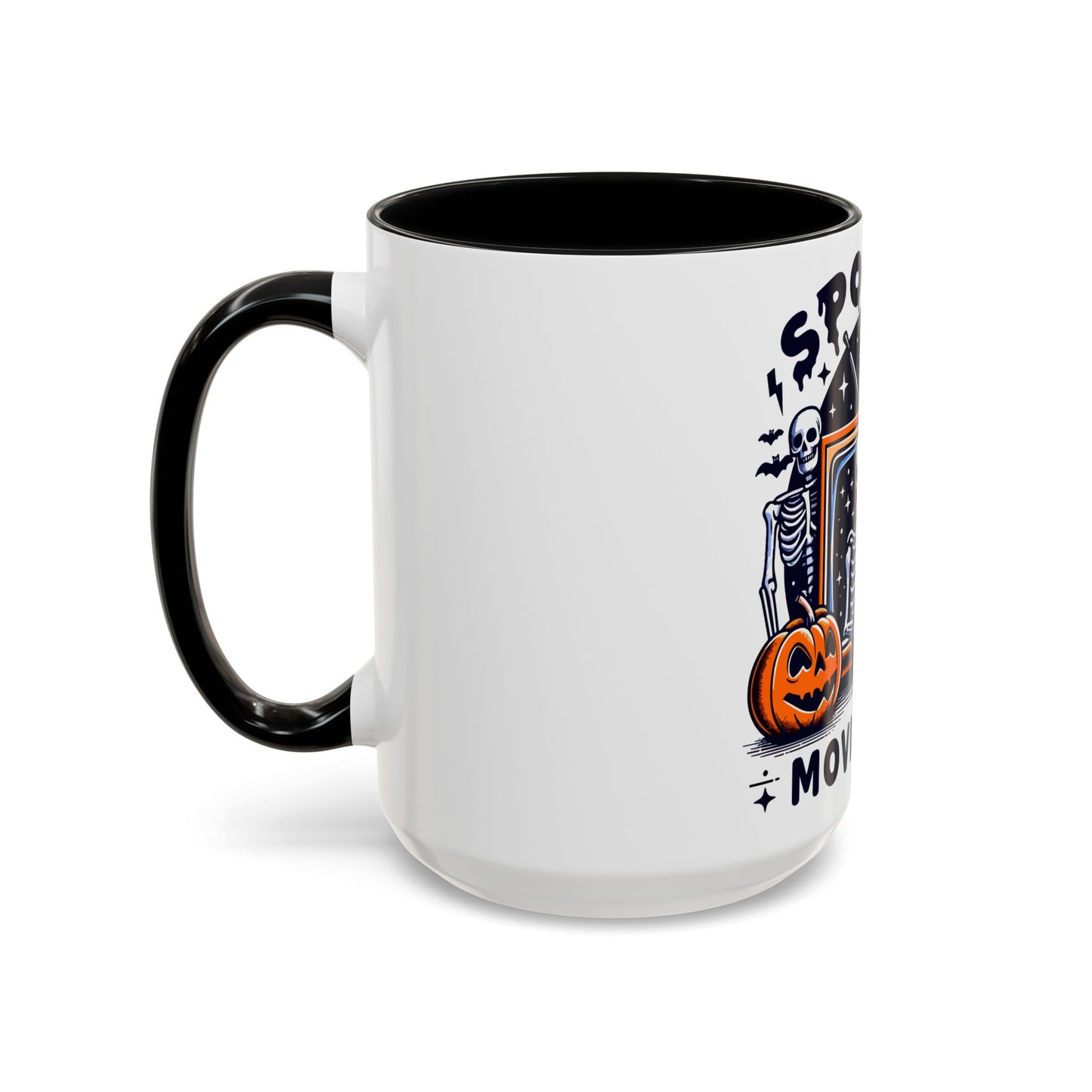 Spooky Movie Club Skeletons - Color Accent Coffee Mug