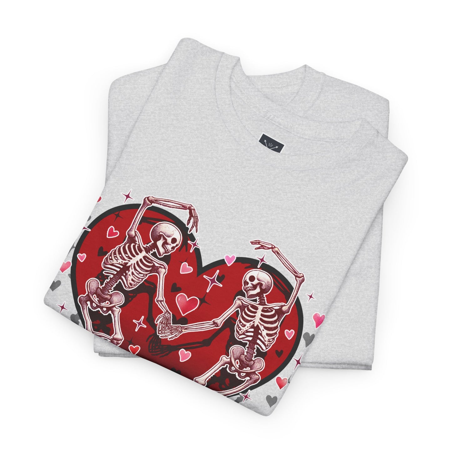 Skeleton Lovers Heart Graphic - Unisex Heavy Cotton T-shirt