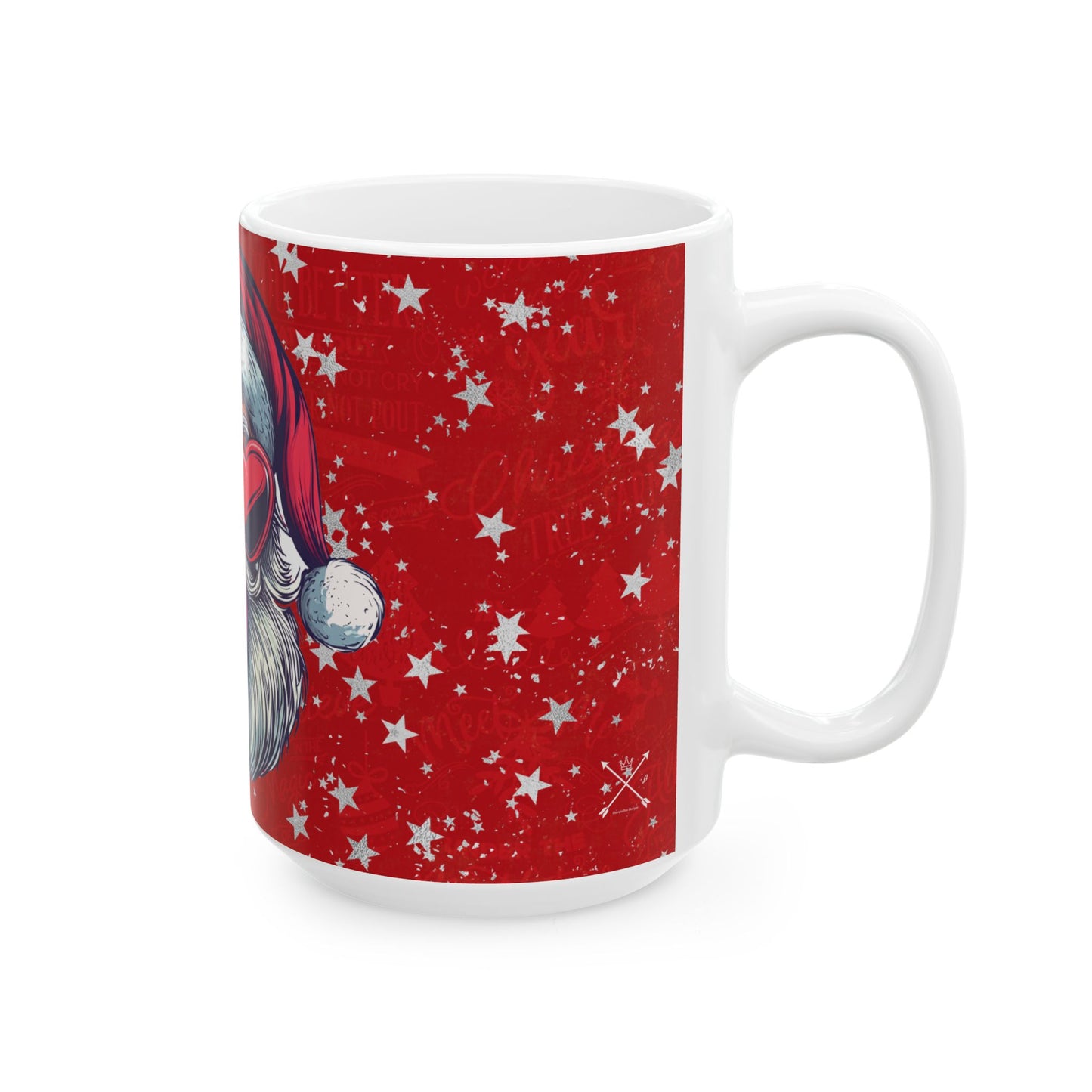 Retro Bubblegum Santa(white) - Ceramic Mug, (11oz, 15oz)