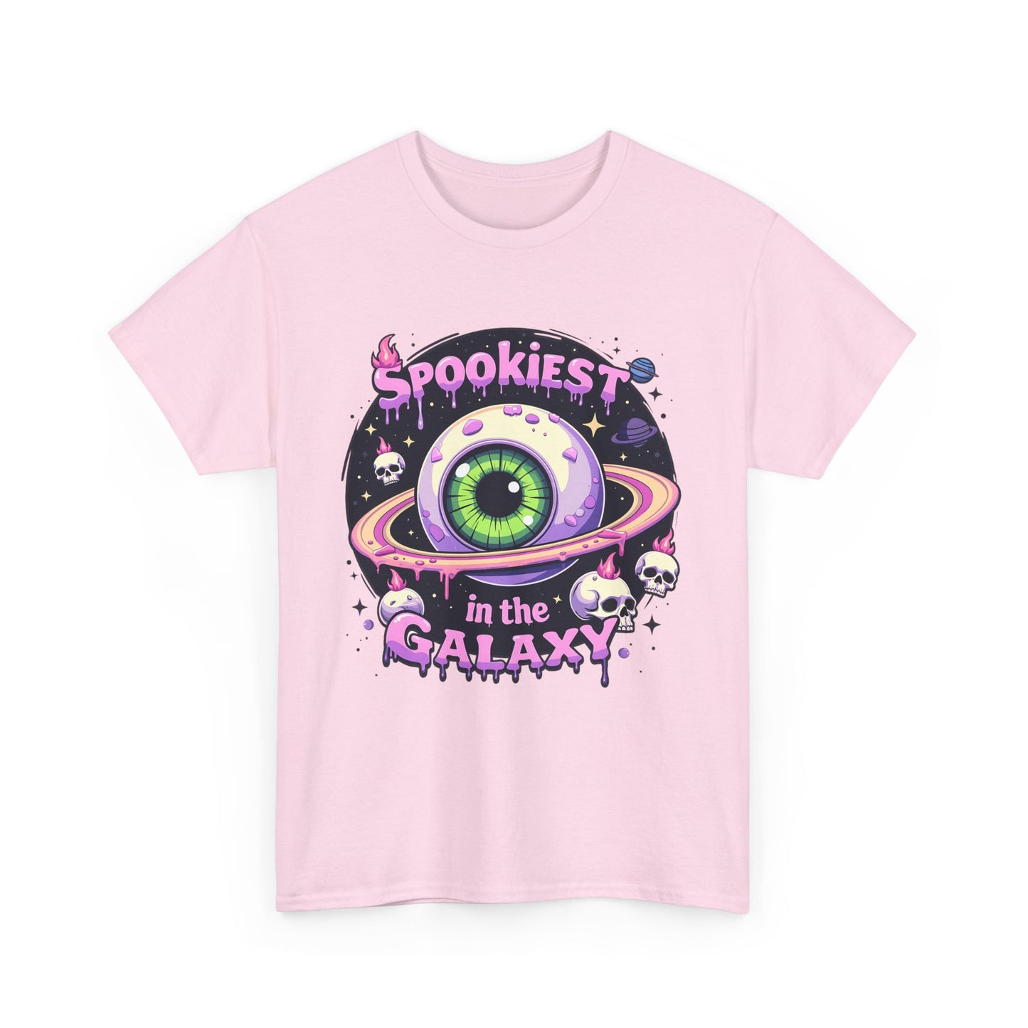 Spookiest in the Galaxy, Eyeball Planet and Skulls Design - Unisex T-shirt