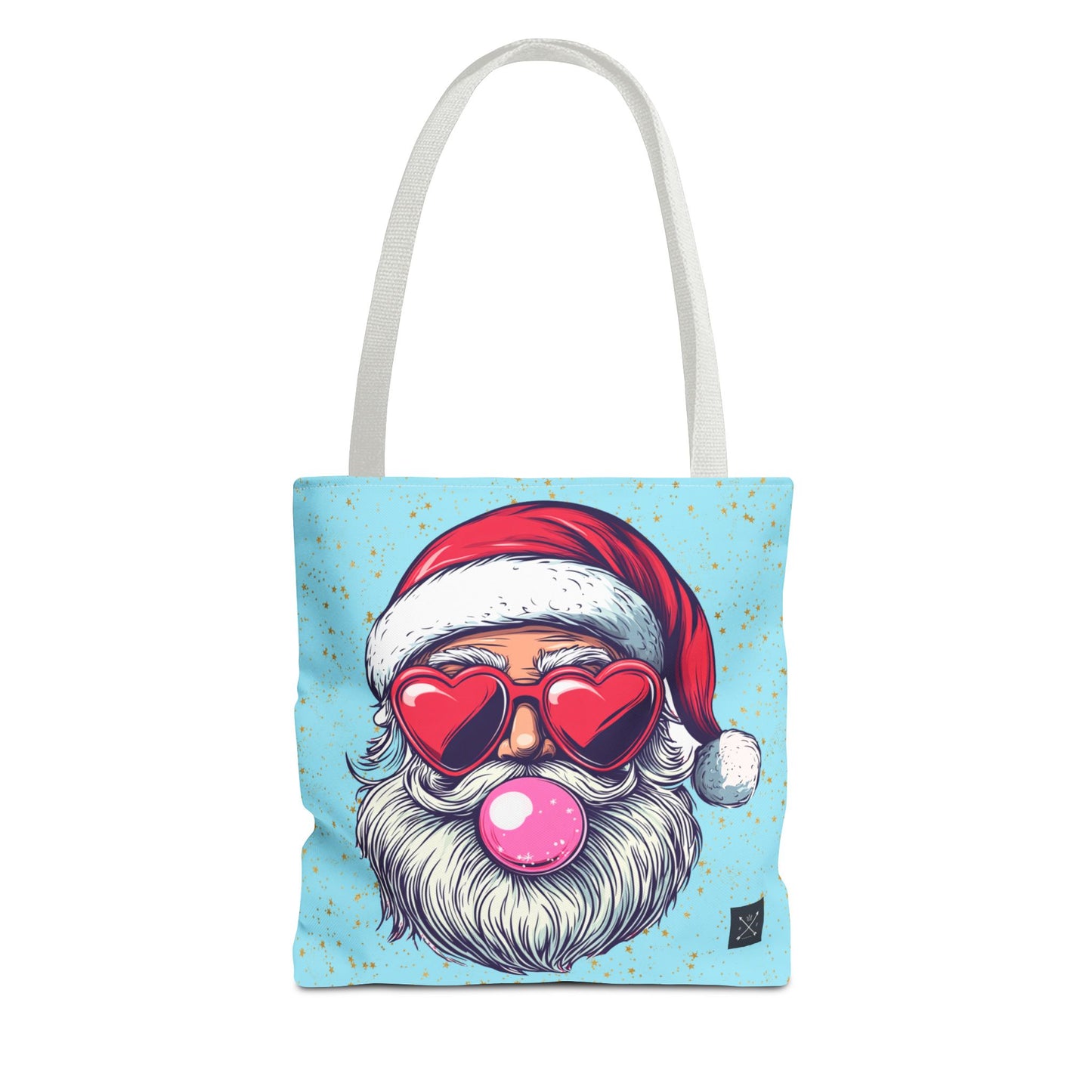 Retro Bubblegum Santa (light blue) - Tote Bag (AOP)