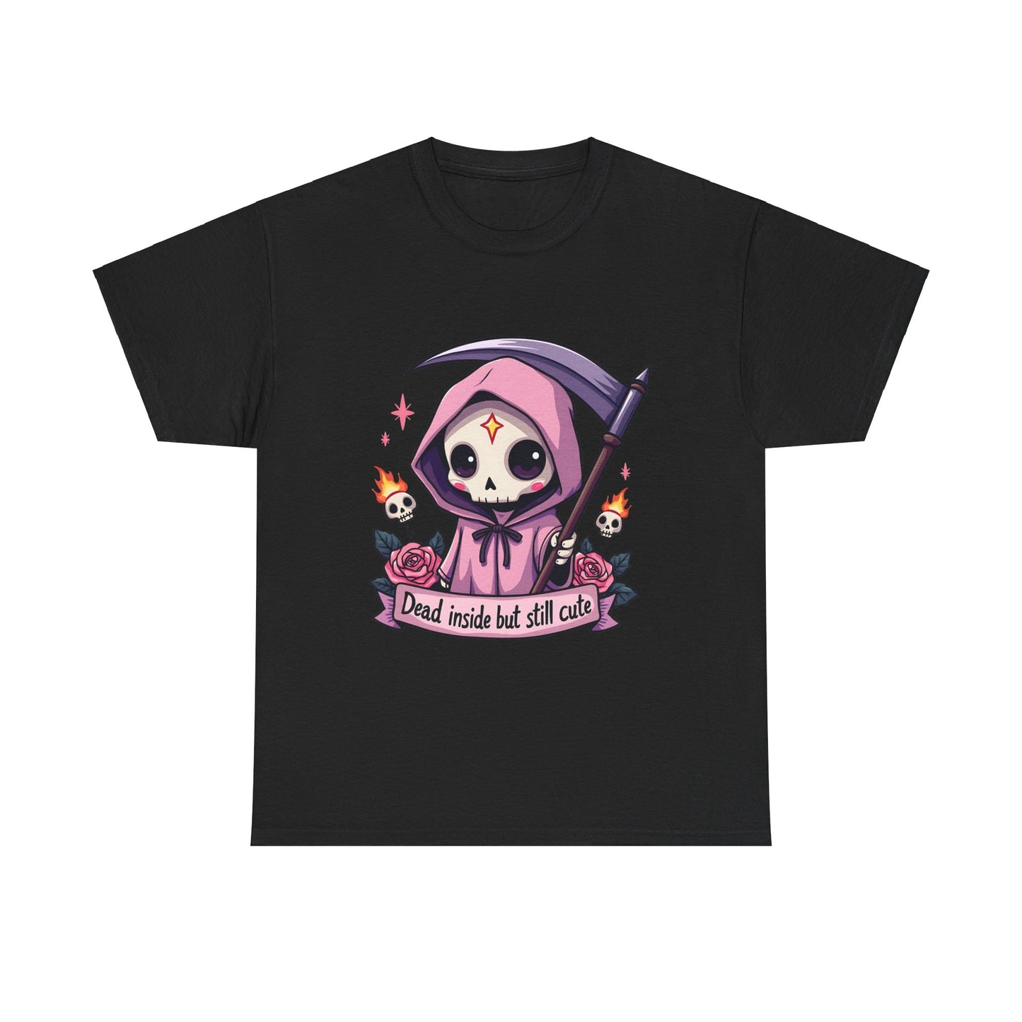 Dead Inside But Still Cute, Little Grim Design - Unisex Heavy Cotton Tee