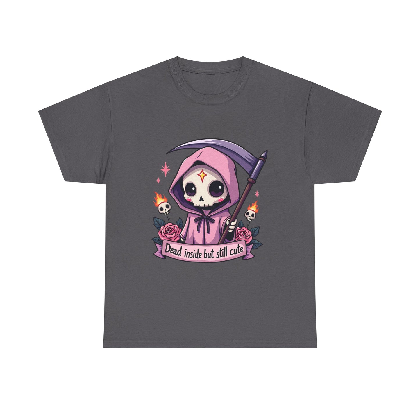 Dead Inside But Still Cute, Little Grim Design - Unisex Heavy Cotton Tee