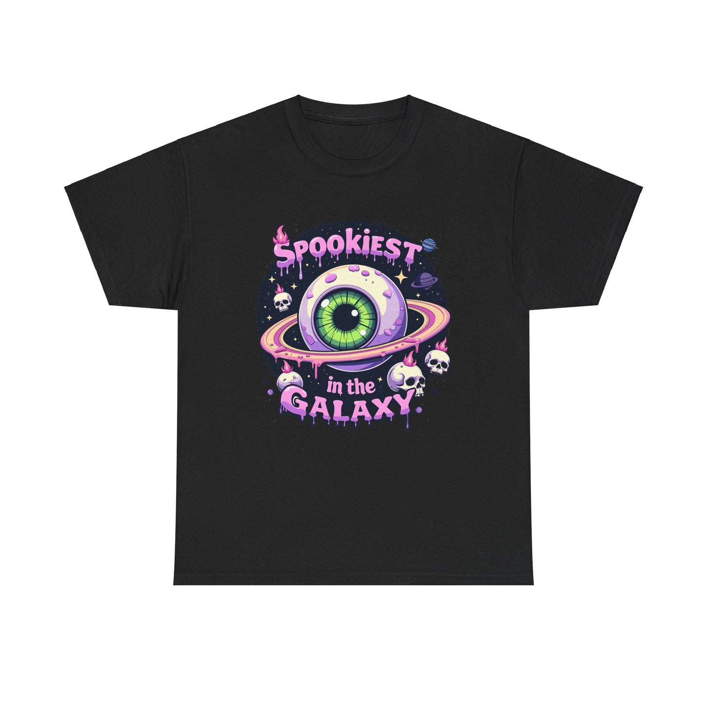 Spookiest in the Galaxy, Eyeball Planet and Skulls Design - Unisex T-shirt