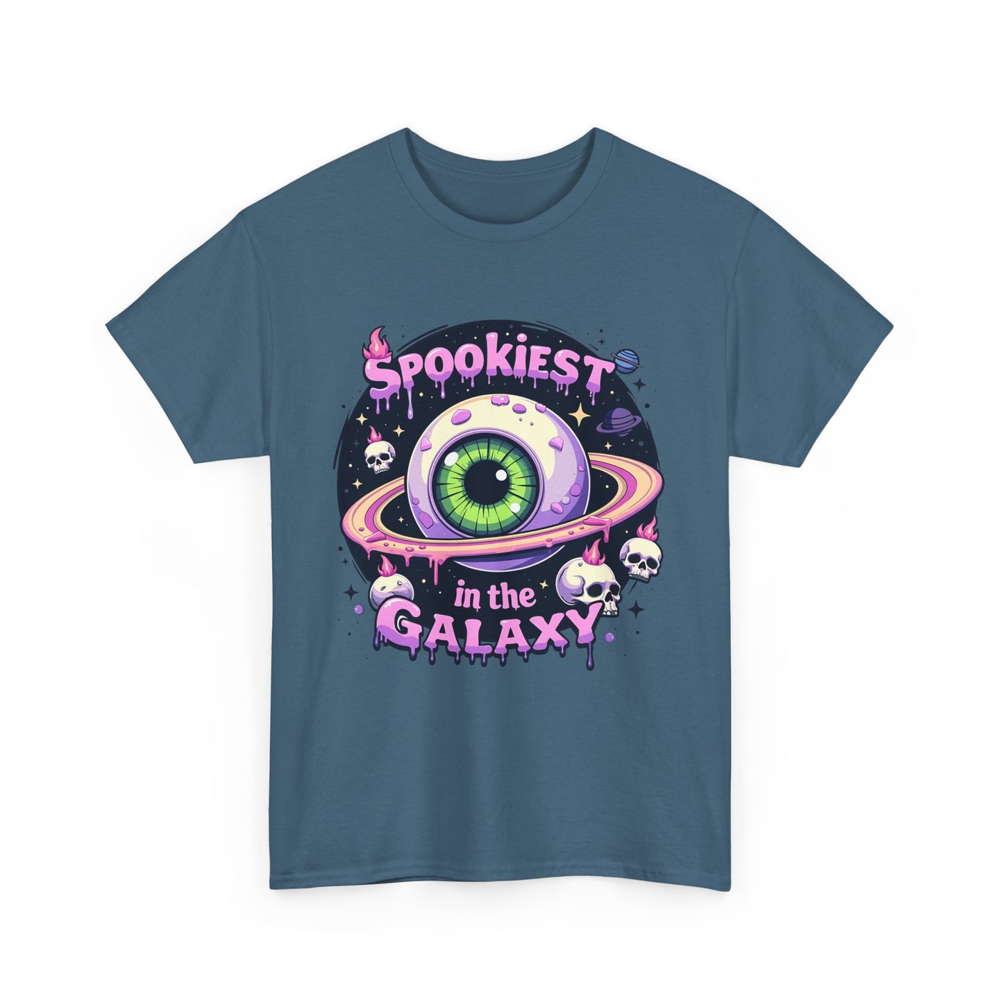 Spookiest in the Galaxy, Eyeball Planet and Skulls Design - Unisex T-shirt