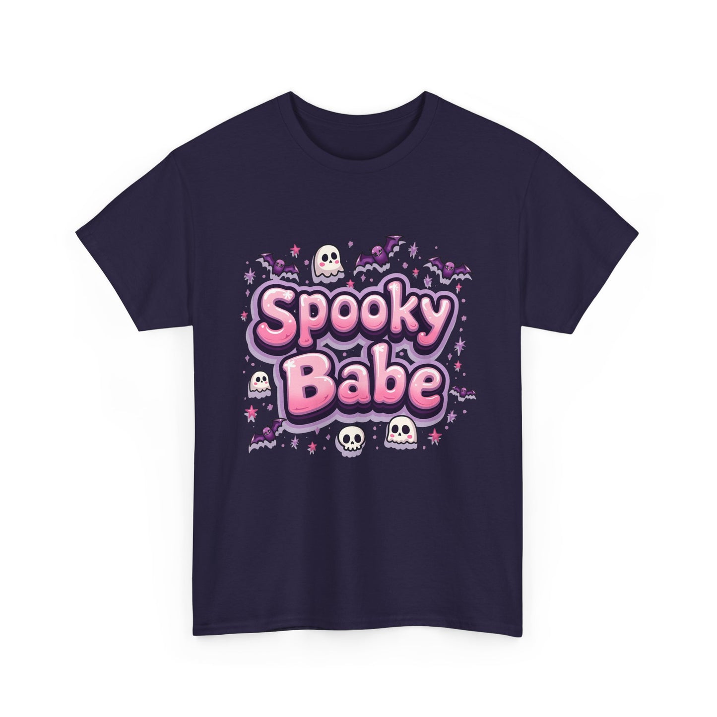 Spooky Babe Bats and Ghosts Design - Unisex Heavy Cotton Tee