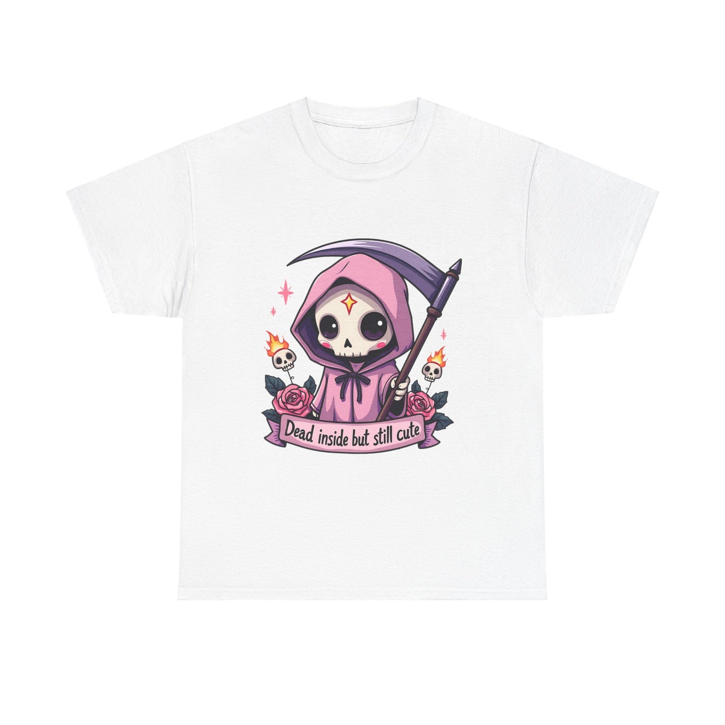 Dead Inside But Still Cute, Little Grim Design - Unisex Heavy Cotton Tee