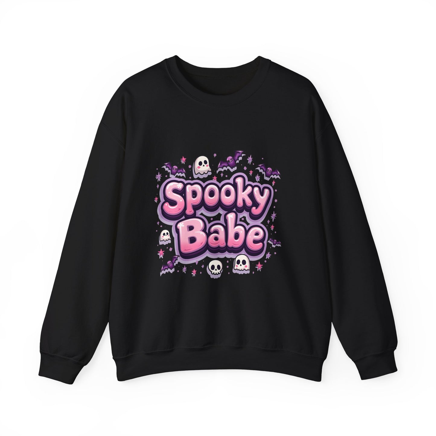 Spooky Babe Bats and Ghosts Design - Unisex Heavy Blend Sweatshirt