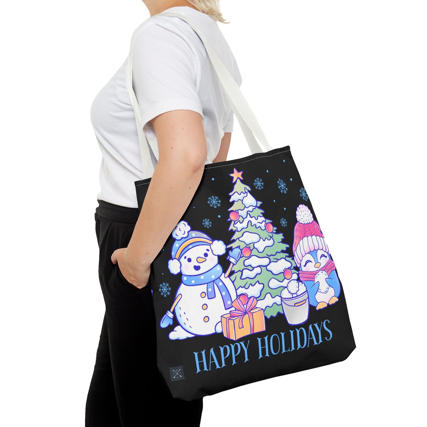 Happy Holidays Christmas Buddies - (black) Tote Bag