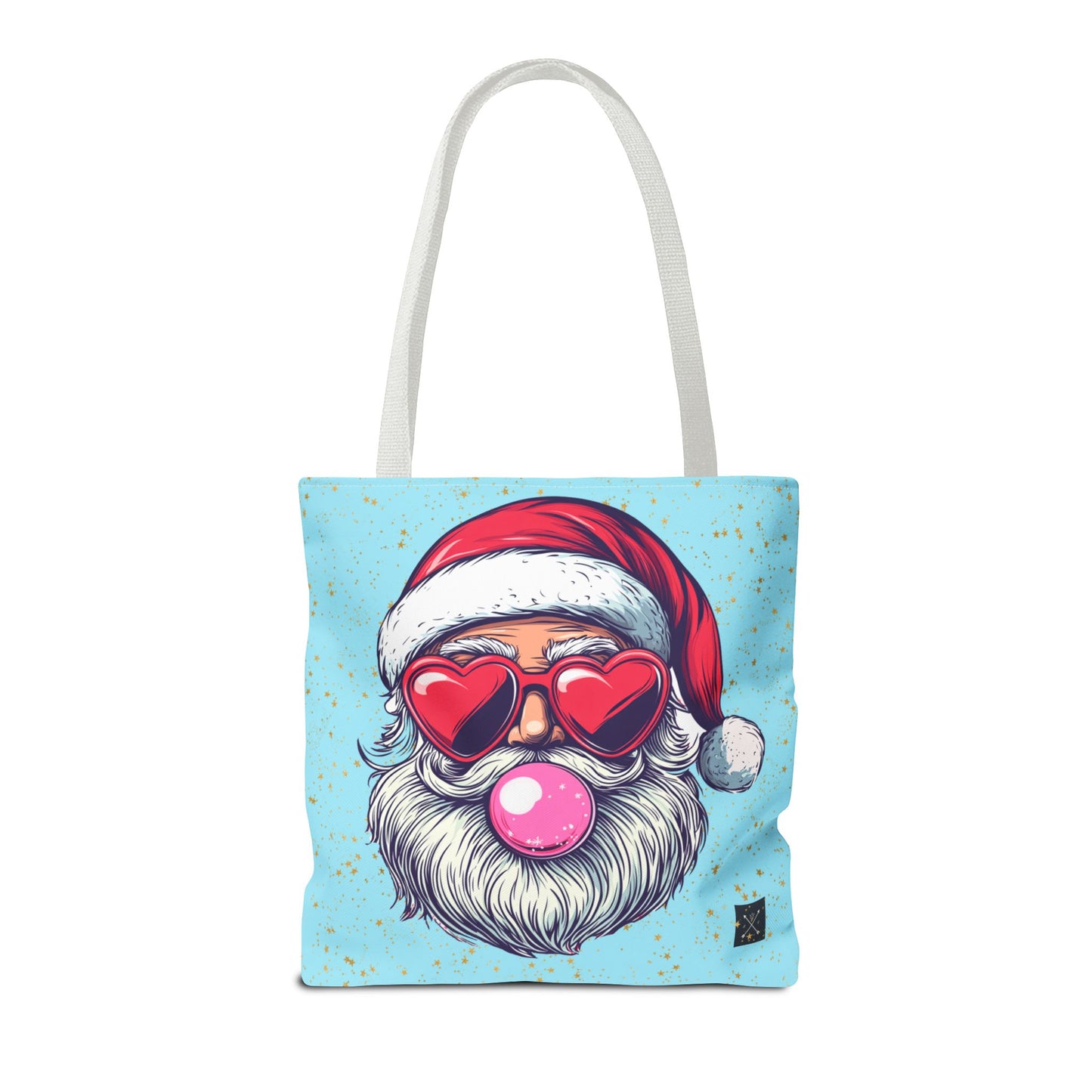 Retro Bubblegum Santa (light blue) - Tote Bag (AOP)