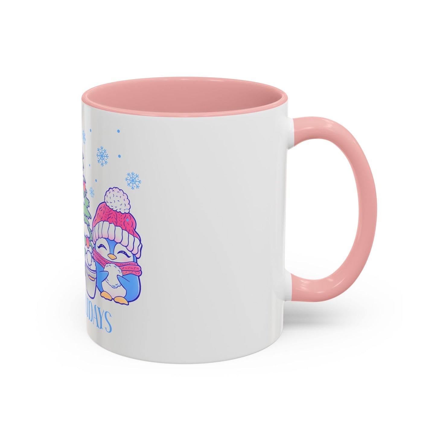 Happy Holidays (snowman and penguin) - Accent Coffee Mug (11, 15oz)