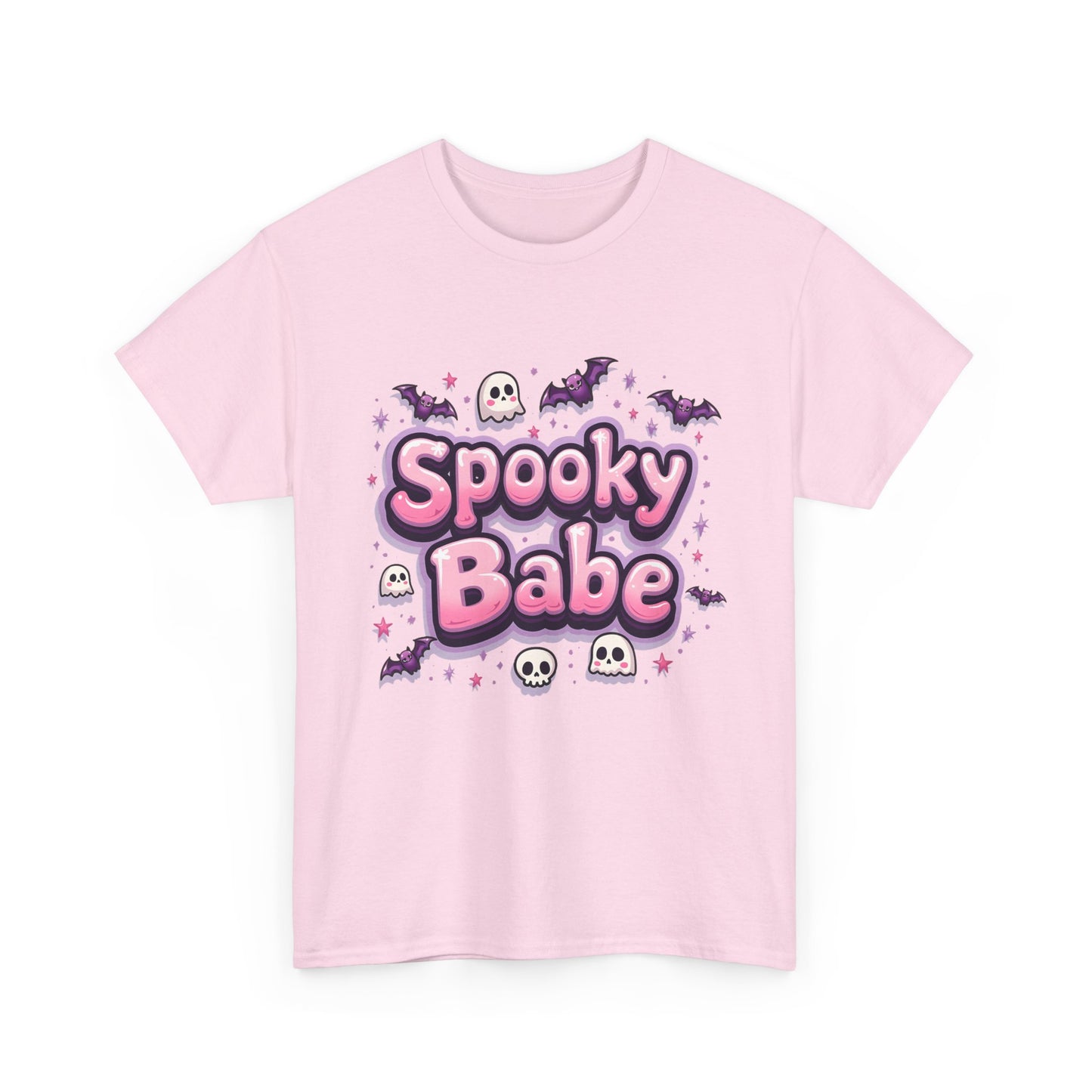 Spooky Babe Bats and Ghosts Design - Unisex Heavy Cotton Tee