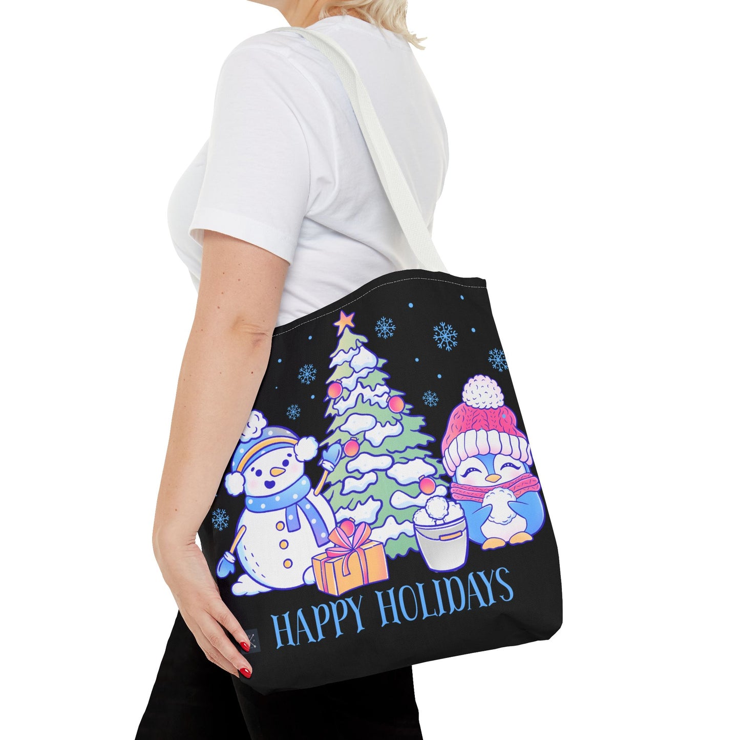 Happy Holidays Christmas Buddies - (black) Tote Bag