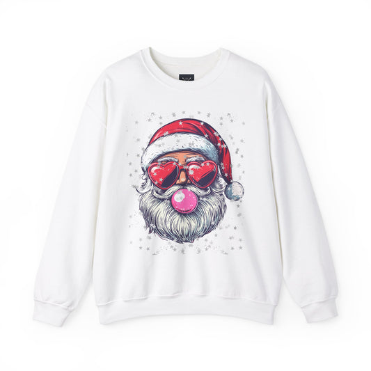 Retro Bubblegum Santa - Unisex Heavy Blend™ Crewneck Sweatshirt