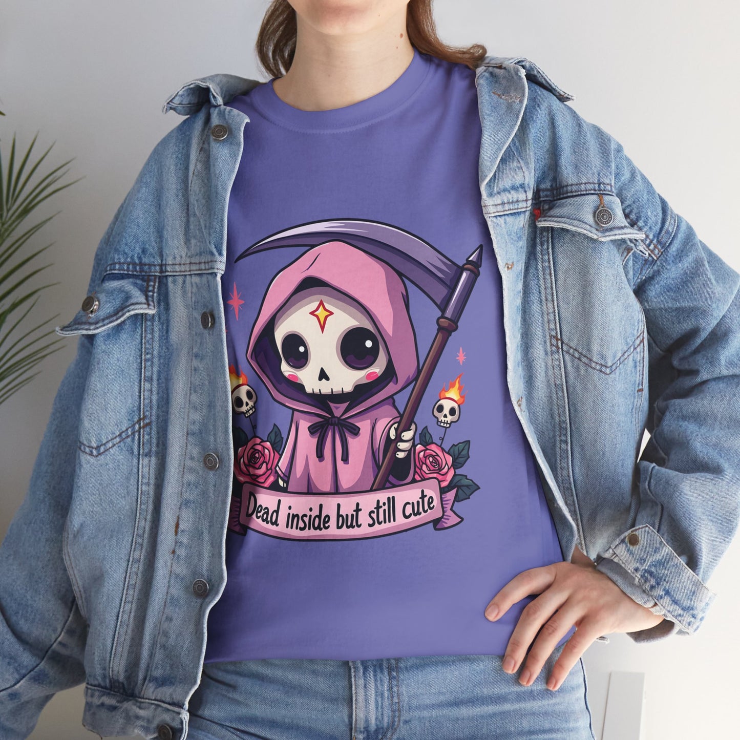 Dead Inside But Still Cute, Little Grim Design - Unisex Heavy Cotton Tee