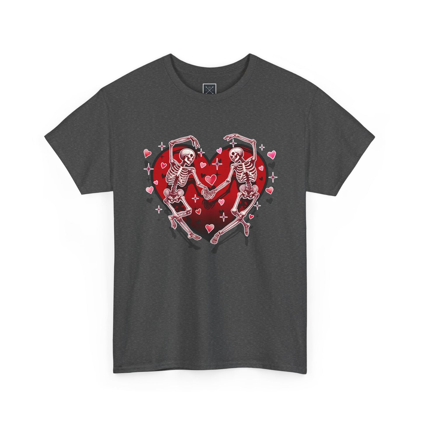 Skeleton Lovers Heart Graphic - Unisex Heavy Cotton T-shirt