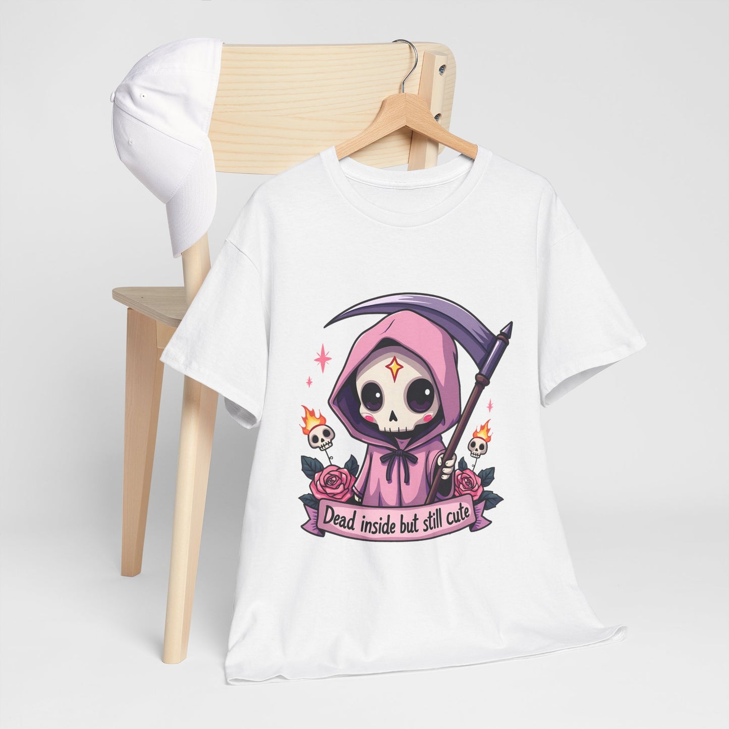 Dead Inside But Still Cute, Little Grim Design - Unisex Heavy Cotton Tee