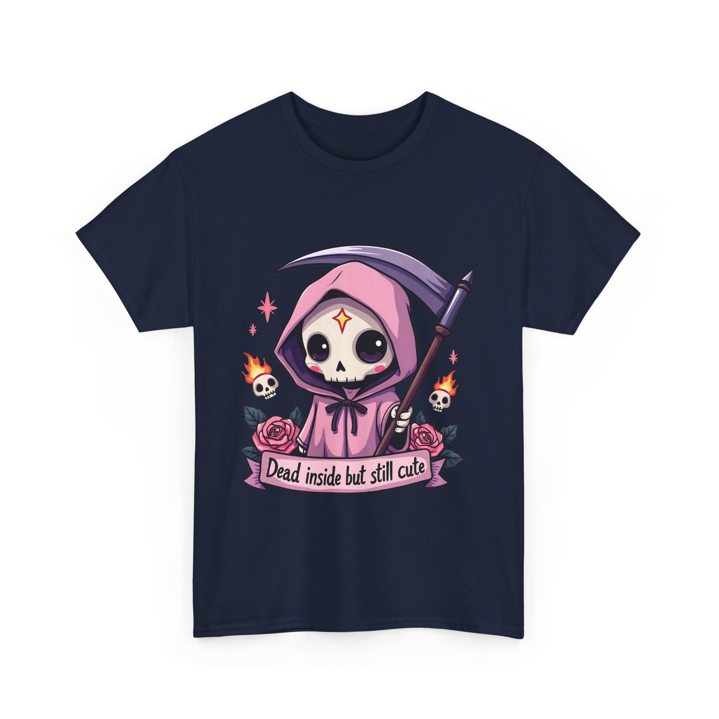 Dead Inside But Still Cute, Little Grim Design - Unisex Heavy Cotton Tee