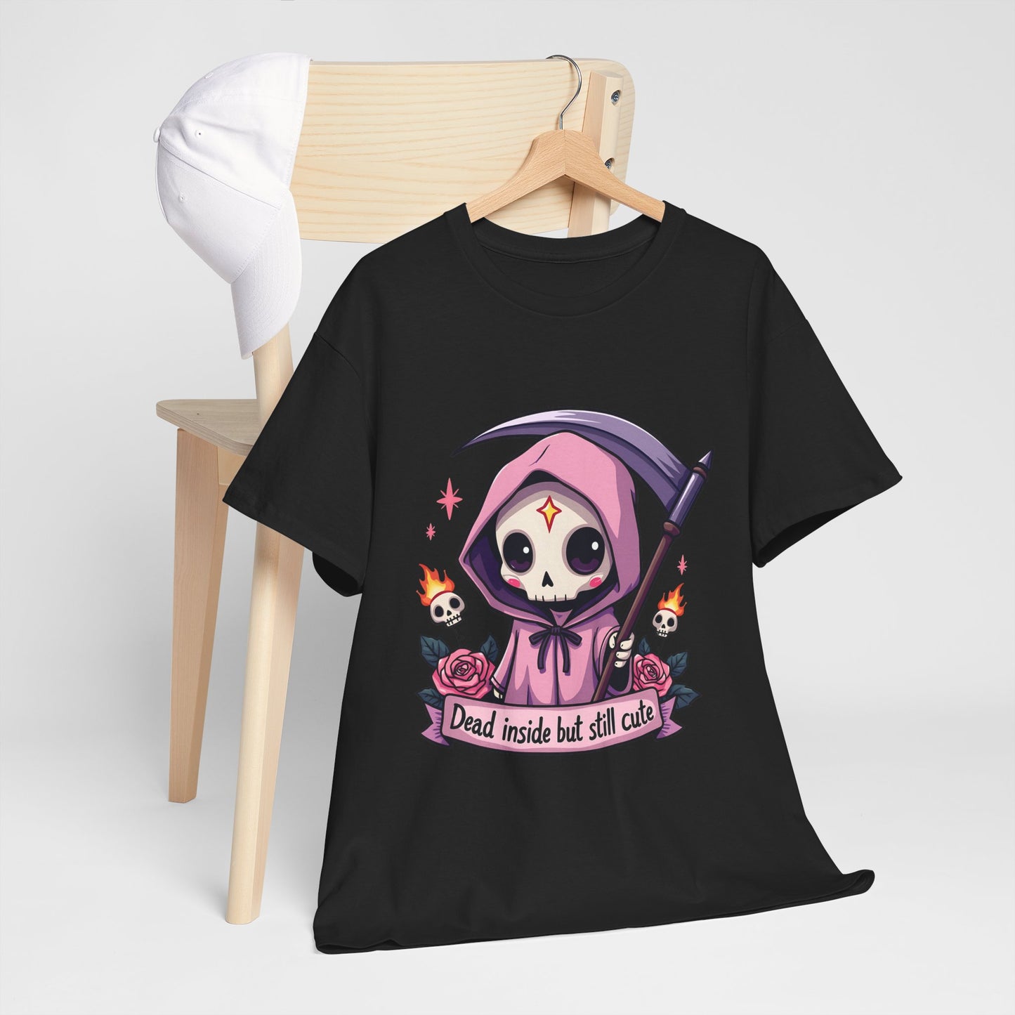 Dead Inside But Still Cute, Little Grim Design - Unisex Heavy Cotton Tee