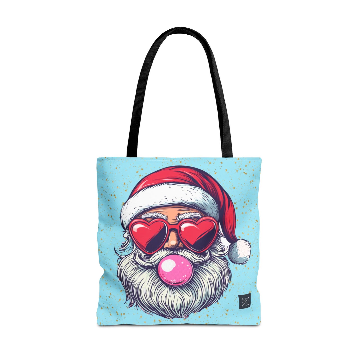 Retro Bubblegum Santa (light blue) - Tote Bag (AOP)