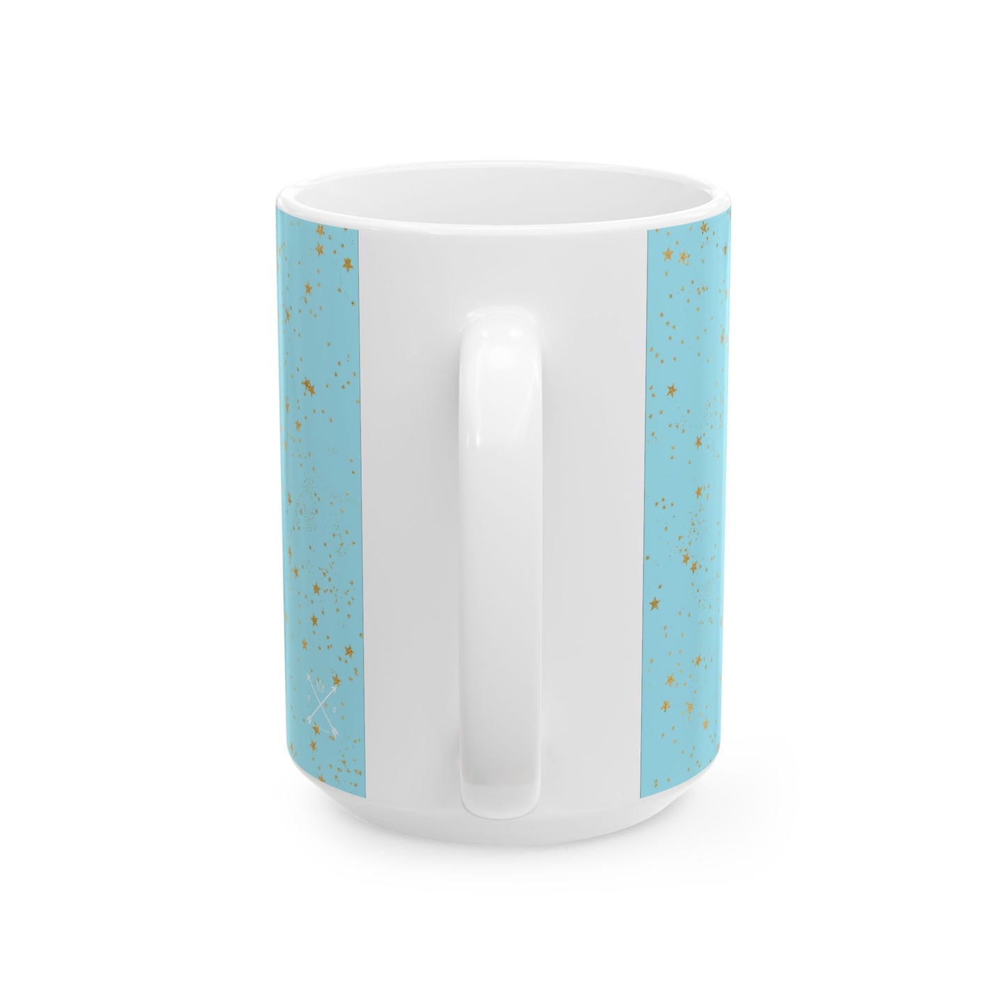 Retro Bubblegum Santa (light blue) - Ceramic Mug, (11oz, 15oz)