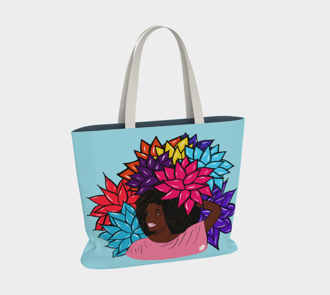 Beauty with Flowers - Large Tote Bag